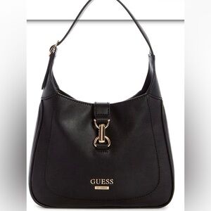 Guess Elegant Black Shoulder Bag Vegan leather small bag evening bag dressy bag